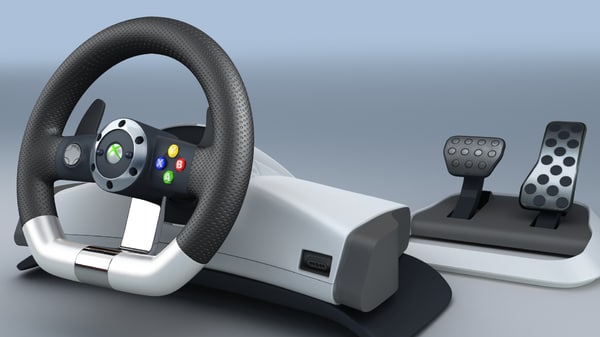 3d model microsoft xbox 360 racing wheel - TKs Microsoft XBox 360 Racing Wheel by TiKay